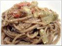 SPAGHETTI DI GRANO SARACENO CON CARCIOFI E SPECK
