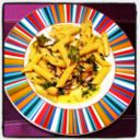 Penne geppino afeltra, sarde, capperi, uvetta, friarielli…