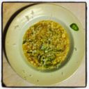 Riso mabtecato alla birra, gallinella, peperoncini friggitelli, cocco.