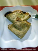 Crèpes saracene con cipolle, patate e asiago