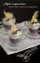 Mini capuccino con patate viola e spuma di gorgonzola