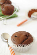 Muffins al Cacao Ripieni di Zucca e Cioccolato