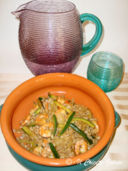 Orzo con zucchine e gamberi al curry