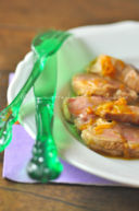 Filetto di maiale caramellato all'arancia