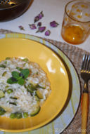 Risotto con zucchine e piselli alla menta
