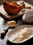 Ravioli di Zucca con Fonduta di Parmigiano