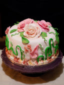 Rose di Pasta di Zucchero + Rainbow Cake = Una Torta delicata dall'Anima colorata