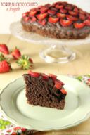 Torta al cioccolato e fragole