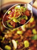 Farro al pomodoro, fave e lime