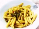 Penne con fiori di zucca