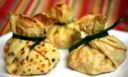 Fagottini di farina di castagne su crema di zucca