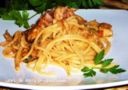 Carbonara di mare con pesce spada