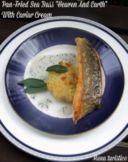 Branzino saltato "Paradiso e Terra" con crema al caviale per lo Starbooks di settembre