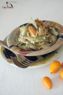 spaghetti carciofi e kumquat