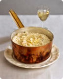 Risotto al cocco e champagne.