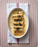 Cannelloni con granchio, ricotta e rucola.