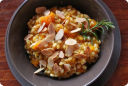 Orzotto alla zucca con mandorle e rosmarino