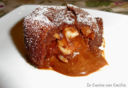 Dolce al cucchiaio: tortino fondente al cognac con pere e cioccolato