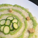 Risotto all'olio, zucchine e Parmigiano Reggiano