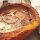 Zucca al forno con funghi porcini secchi e Fontina