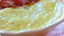 Vellutata di porri e patate con chips di prosciutto.