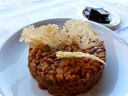 Risotto con zucca, cioccolato e parmigiano.