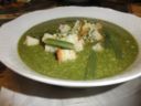 Vellutata di pollo e spinaci con fagiolini