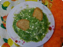 Polpettine di verdure con vellutata di zucchine.