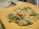 Risotto con gamberi e asparagi