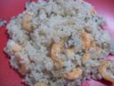 Riso con gamberi e salsa allo yogurt, aneto e prezzemolo