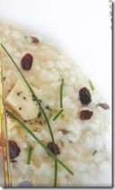 Risotto al gorgonzola dolce con uvetta al moscato