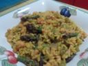 Risotto allo zafferano con moscardini e asparagi