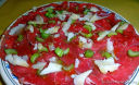 Carpaccio di carne cruda con sedano