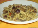 Trofie con melanzane,olive e pomodorini