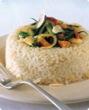Anelli di riso bianco con verdure.