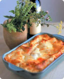 Lasagne con ragù di coniglio.