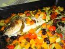 Pesce al forno con verdure