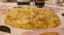 Risotto con salsiccia e zafferano. Barbaresco Pelissero 2003