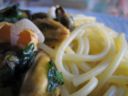 Primi: gli spaghetti alla marinara carbonara di cozze