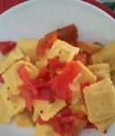 Ricetta mia, i ravioli al salmone con peperoni agrodolci