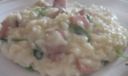 Ricetta primaverile, risotto stracchino, speck e rucola