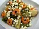 Insalata di patate, gamberetti e feta