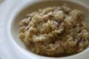Primi piatti facili, risotto con speck e formaggio caprino