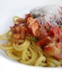 Primi piatti: spaghetti alla chitarra con sugo di aragosta