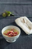 Crema di Porri con Pancetta e Mandorle Tostate