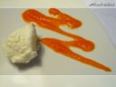 Gelato di latte di capra con salsa di carote