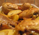 Pollo arrosto con aglio e patate