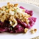 Primi piatti: orzo profumato al caffè con radicchio