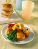 Antipasti: arancini di riso con zucchine e speck