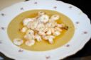 Fotoricetta: crema di lenticchie rosse con gamberetti